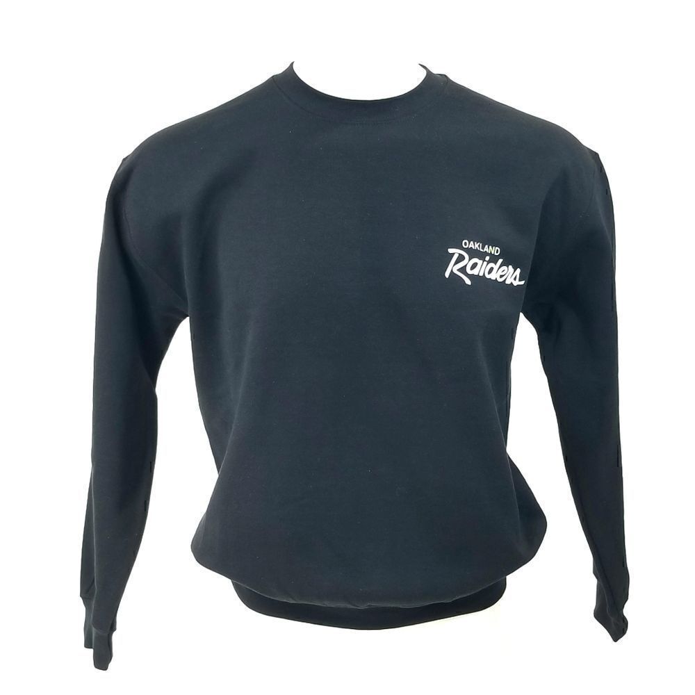 OAKLAND RAIDERS NFL Double Script Retro Logo LS Pullover Crewneck, Sweatshirt